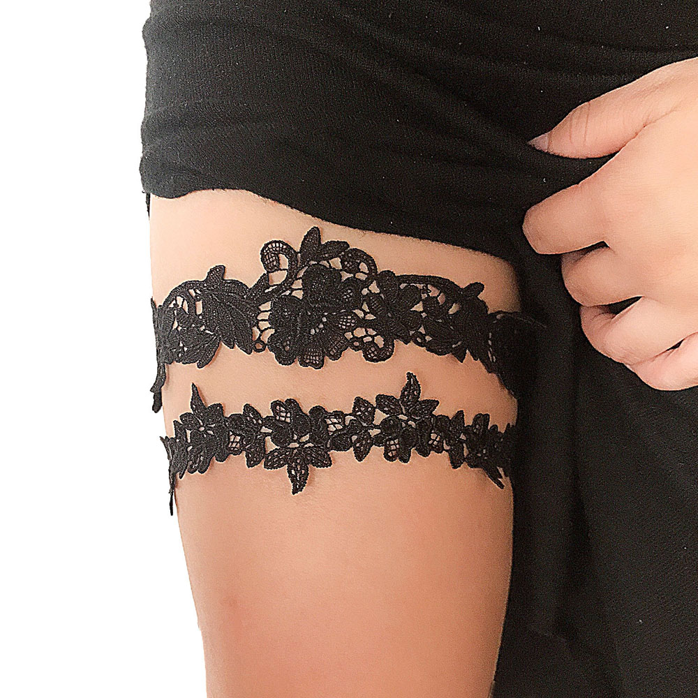 K02 Fashion Soft Sexy Lace Gar - Garter Belt Set recension och pris