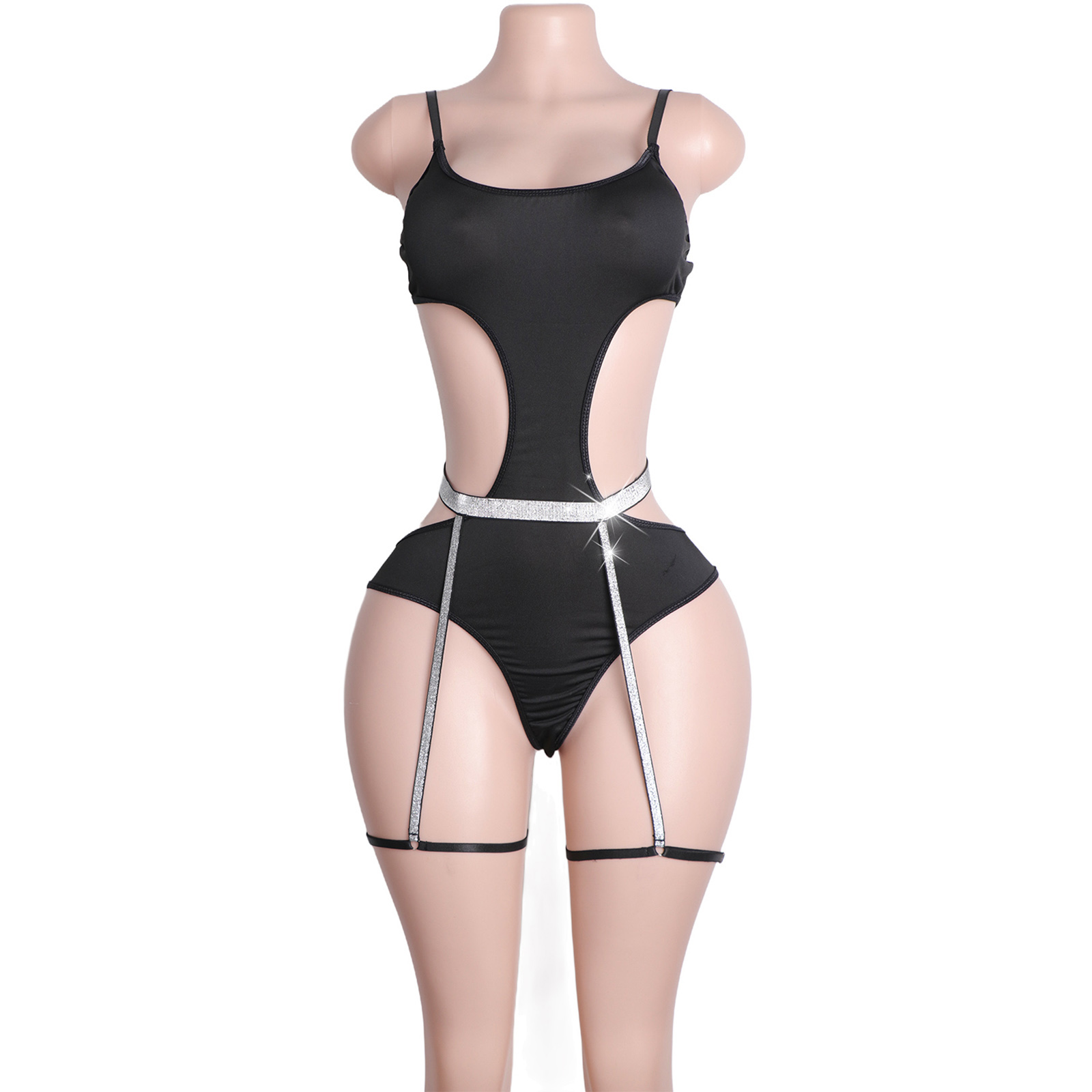 Custom Rhinestone Pole Dancewe - Garter Belt Set recension och pris