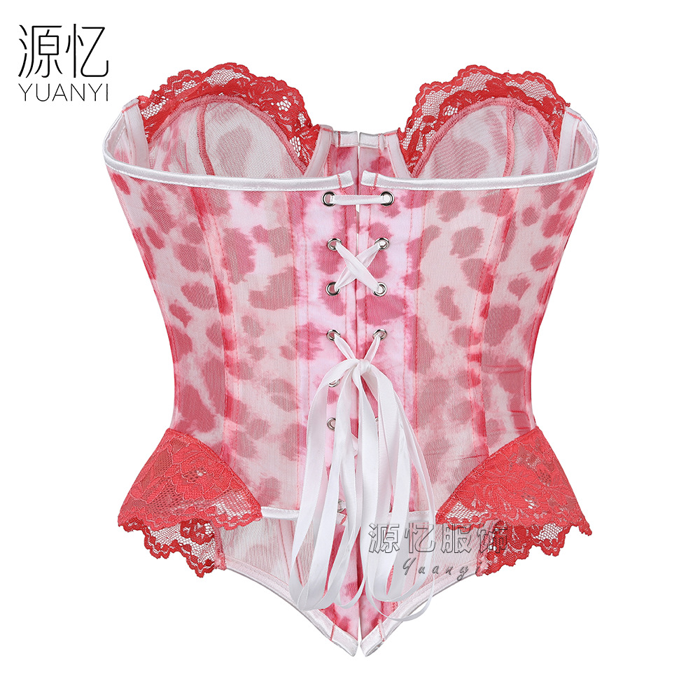 Front-closure Pink Leopard Pri - Corset Waist Cinch recension och pris