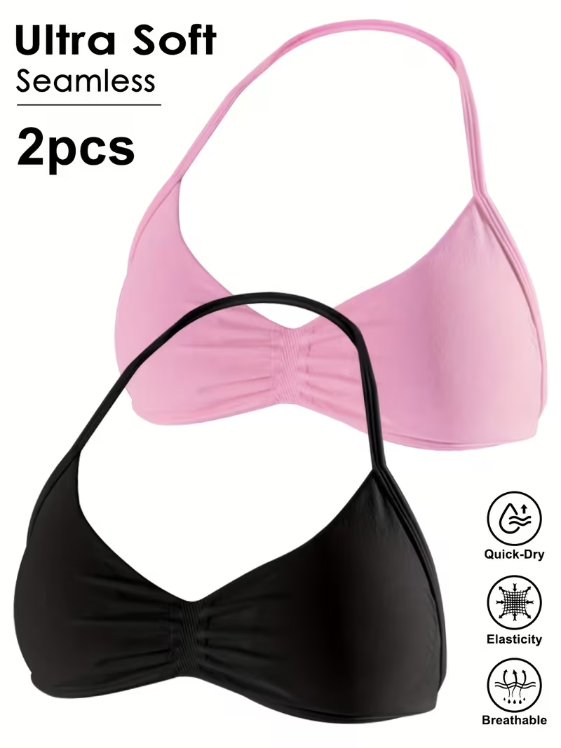 2pcs Seamless Sexy Open Back G - Sports Bra High Impact recension och pris