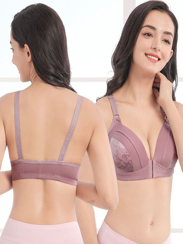 Push Up Bra Front Closure Wome - Bralette Wireless Soft recension och pris